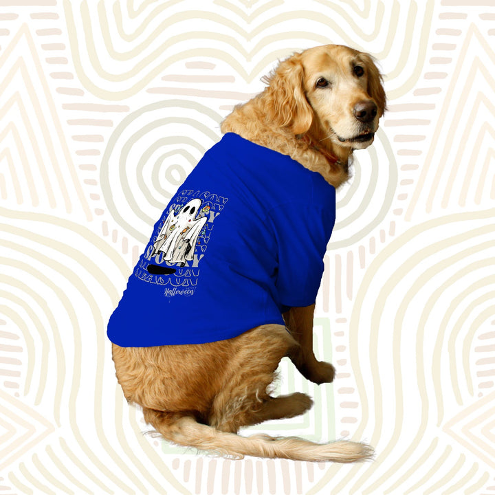 Ruse Basic Crew Neck "Spooky Season" Printed Half Sleeves Dog Tee