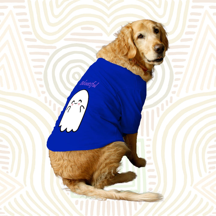 Ruse Basic Crew Neck "Bhootiful" Printed Half Sleeves Dog Tee