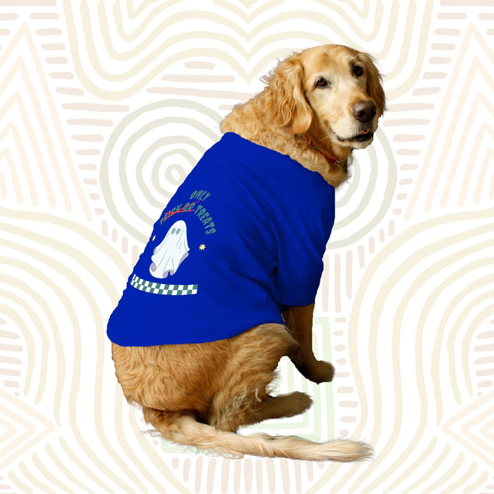 Ruse Basic Crew Neck "Only Treats" Printed Half Sleeves Dog Tee