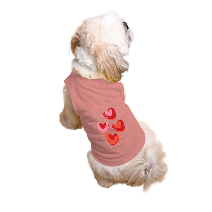 "Glowing Hearts" Printed Tank Dog Tee