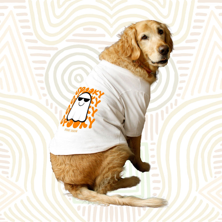 Ruse Basic Crew Neck "Spooky Halloween" Printed Half Sleeves Dog Tee