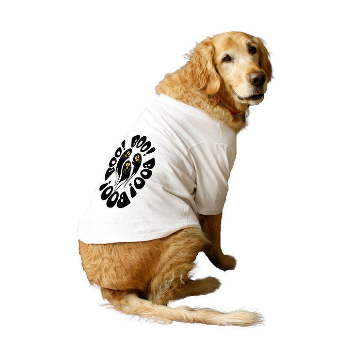 Ruse Basic Crew Neck "Halloween Boo!" Printed Half Sleeves Dog Tee