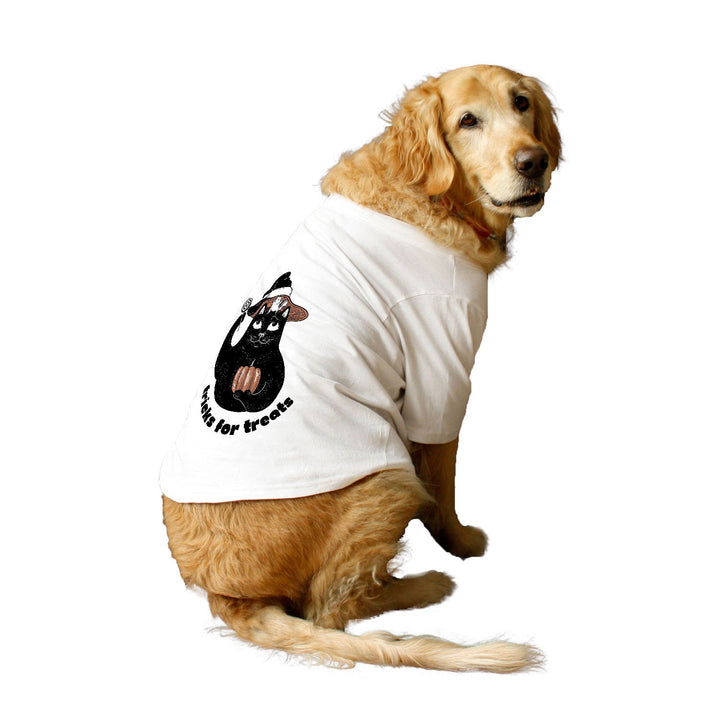 Ruse Basic Crew Neck "Tricks For Treats" Printed Half Sleeves Dog Tee