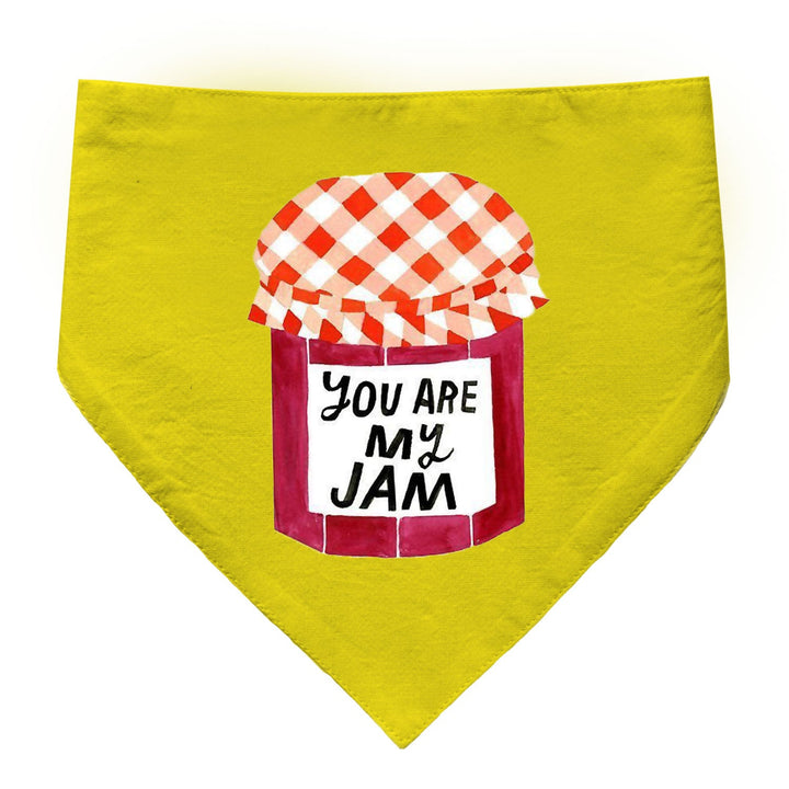 "You Are My Jam" Printed Dog Bandana with Anti Chafing Elastic