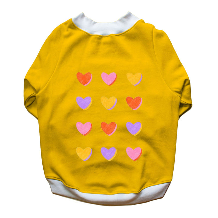 Ruse 'Basics' "Hearts Grid" Printed Crew Neck Full Sleeve Sweatshirt For Dogs