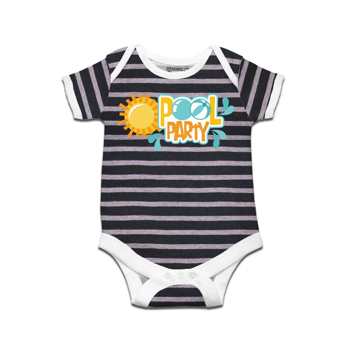 Kidswear By Ruse Pool PartyPrinted Striped infant Romper For Baby
