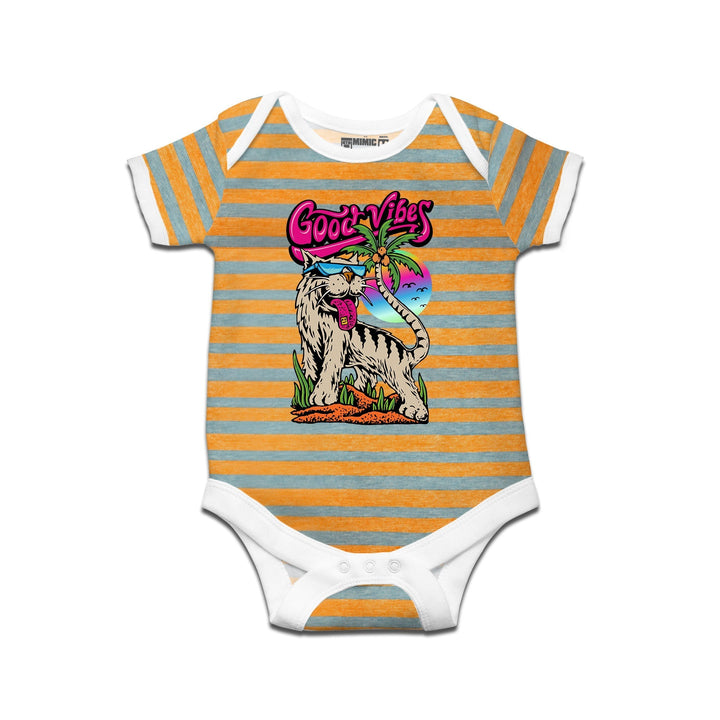 Kidswear By Ruse Goodvibes Printed Striped infant Romper For Baby