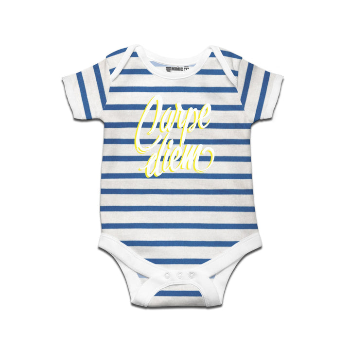 Kidswear By Ruse Carpe Diem Printed Striped infant Romper For Baby