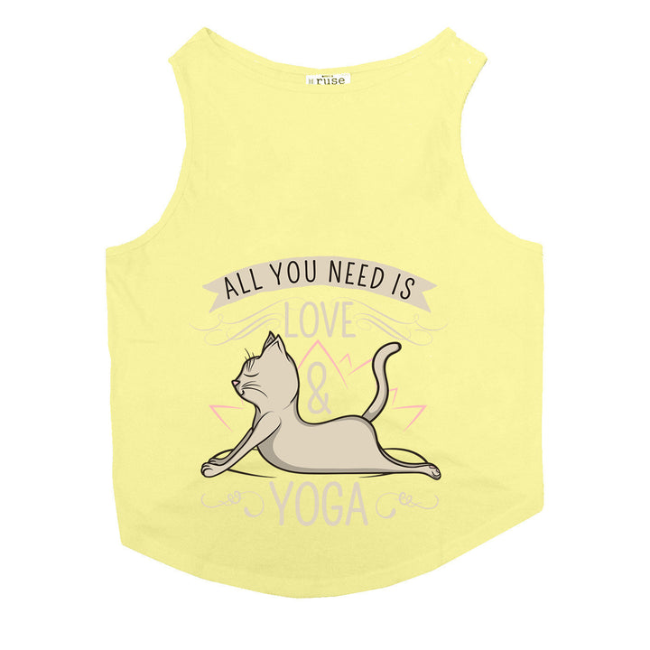 "Love and Yoga" Printed Tank Cat Tee